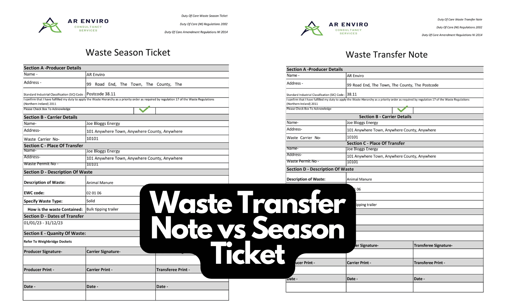 Understanding Waste Transfer Notes vs. Season Notes